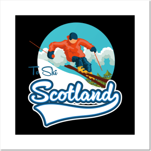 Scotland Ski travel logo Posters and Art